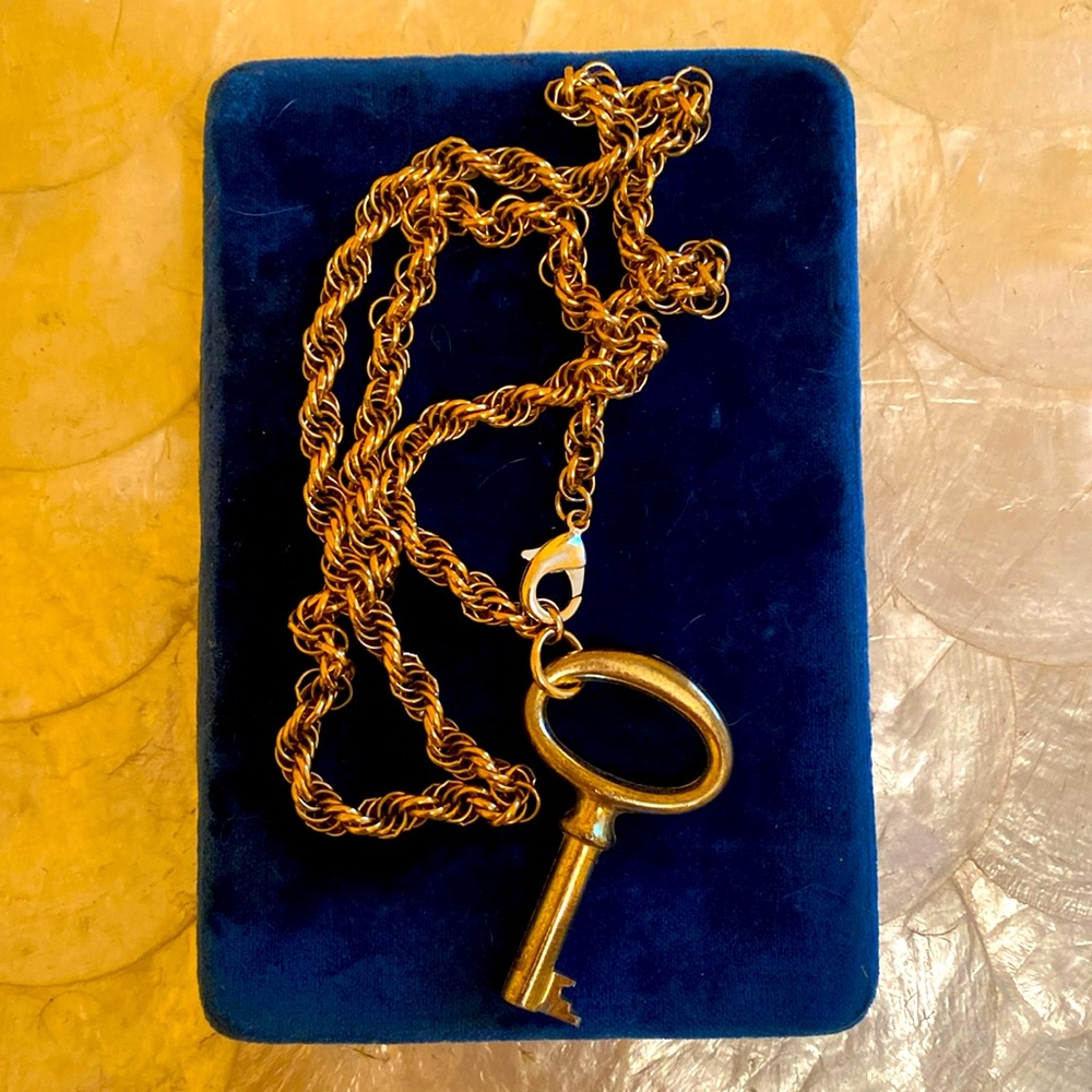 Vintage key on vintage rope chain